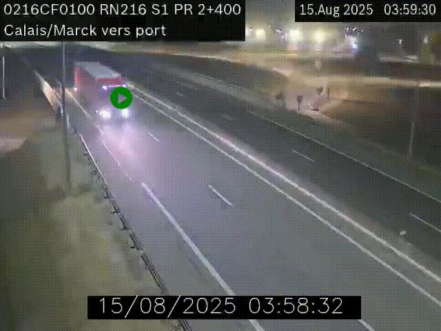 <h2>Webcam à Calais sur A216 (N216) en direction du port (harbour) de Calais.</h2>
