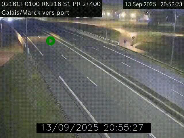 <h2>Webcam à Calais sur A216 (N216) en direction du port (harbour) de Calais.</h2>