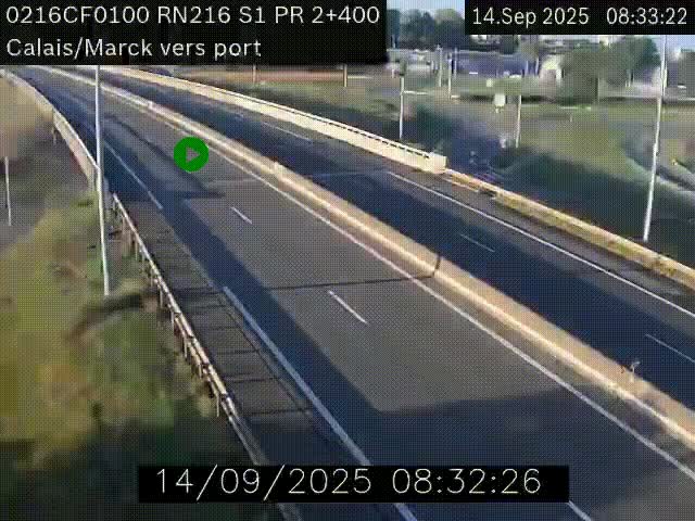 <h2>Webcam à Calais sur A216 (N216) en direction du port (harbour) de Calais.</h2>