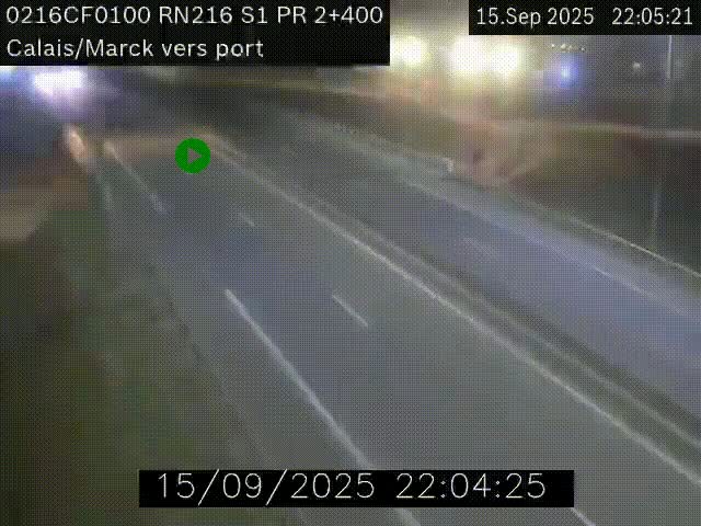 <h2>Webcam à Calais sur A216 (N216) en direction du port (harbour) de Calais.</h2>