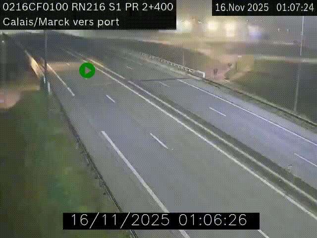 <h2>Webcam à Calais sur A216 (N216) en direction du port (harbour) de Calais.</h2>