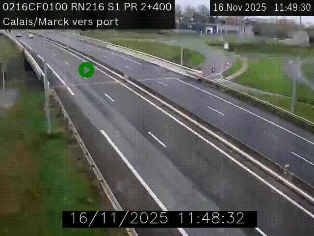 <h2>Webcam à Calais sur A216 (N216) en direction du port (harbour) de Calais.</h2>