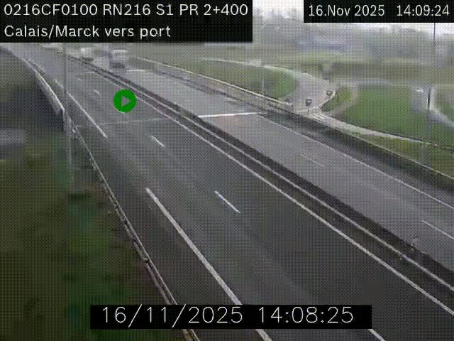 <h2>Webcam à Calais sur A216 (N216) en direction du port (harbour) de Calais.</h2>