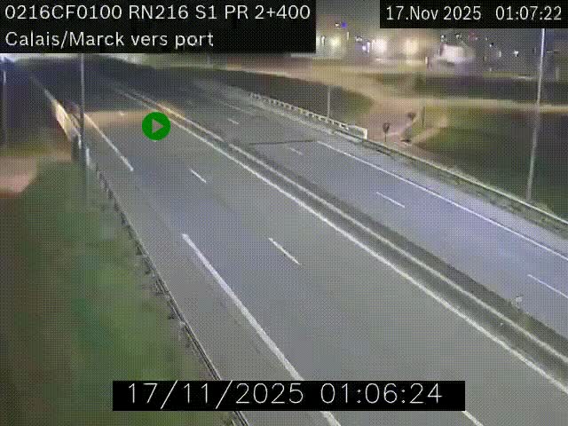 <h2>Webcam à Calais sur A216 (N216) en direction du port (harbour) de Calais.</h2>