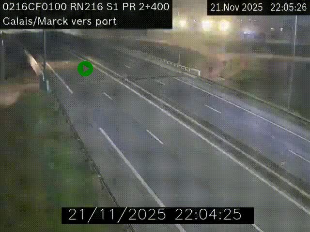 <h2>Webcam à Calais sur A216 (N216) en direction du port (harbour) de Calais.</h2>