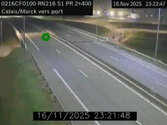 <h2>Webcam à Calais sur A216 (N216) en direction du port (harbour) de Calais.</h2>