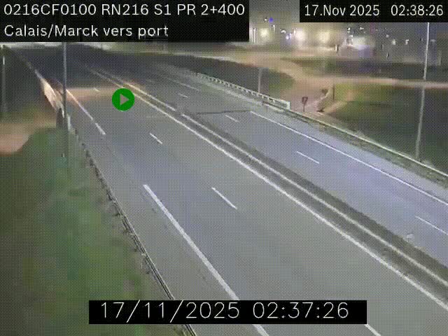 <h2>Webcam à Calais sur A216 (N216) en direction du port (harbour) de Calais.</h2>