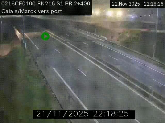 <h2>Webcam à Calais sur A216 (N216) en direction du port (harbour) de Calais.</h2>