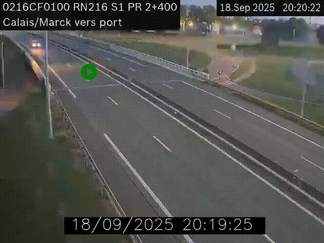 <h2>Webcam à Calais sur A216 (N216) en direction du port (harbour) de Calais.</h2>
