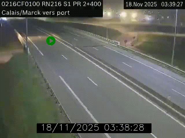 <h2>Webcam à Calais sur A216 (N216) en direction du port (harbour) de Calais.</h2>