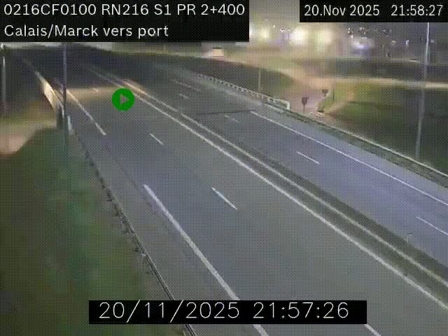 <h2>Webcam à Calais sur A216 (N216) en direction du port (harbour) de Calais.</h2>
