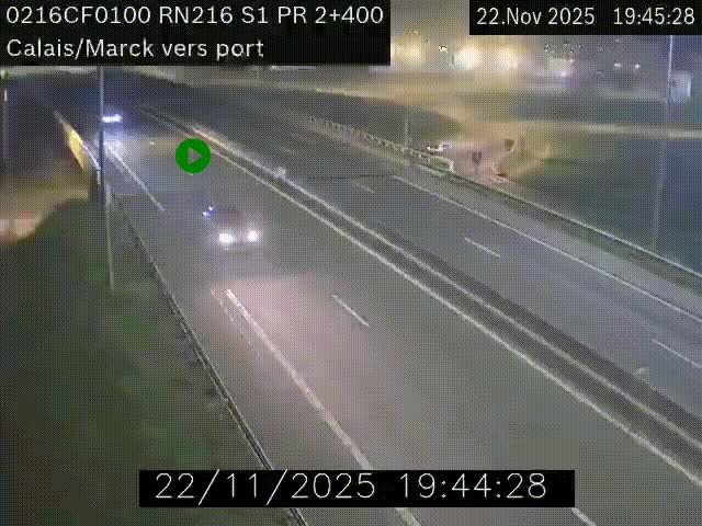 <h2>Webcam à Calais sur A216 (N216) en direction du port (harbour) de Calais.</h2>