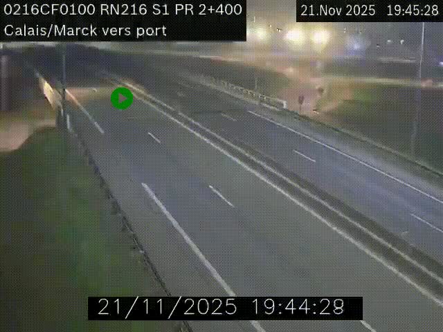 <h2>Webcam à Calais sur A216 (N216) en direction du port (harbour) de Calais.</h2>