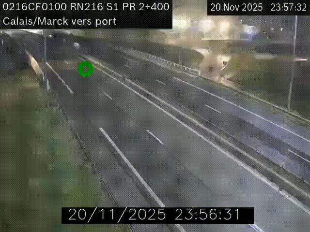 <h2>Webcam à Calais sur A216 (N216) en direction du port (harbour) de Calais.</h2>