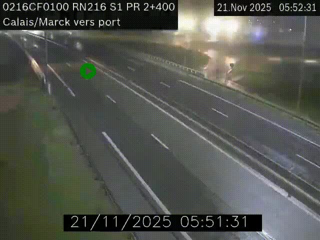 <h2>Webcam à Calais sur A216 (N216) en direction du port (harbour) de Calais.</h2>