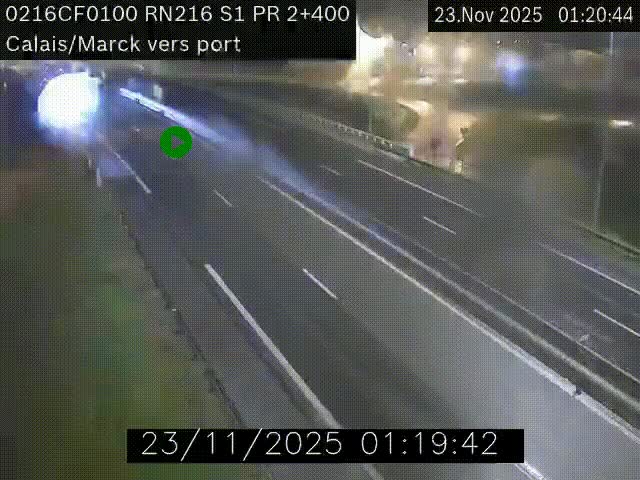 <h2>Webcam à Calais sur A216 (N216) en direction du port (harbour) de Calais.</h2>