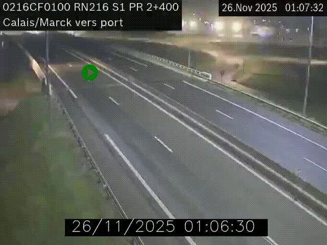 <h2>Webcam à Calais sur A216 (N216) en direction du port (harbour) de Calais.</h2>