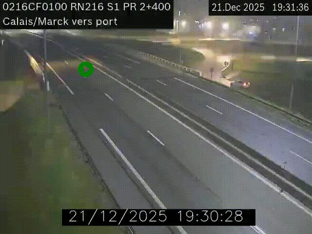<h2>Webcam à Calais sur A216 (N216) en direction du port (harbour) de Calais.</h2>