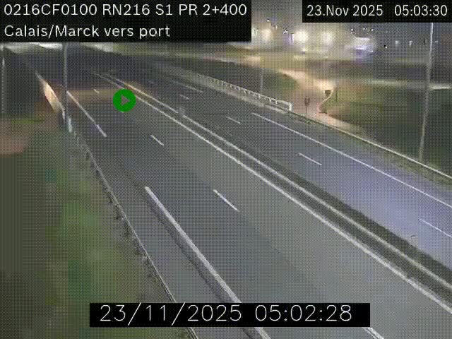 <h2>Webcam à Calais sur A216 (N216) en direction du port (harbour) de Calais.</h2>