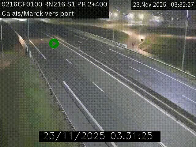 <h2>Webcam à Calais sur A216 (N216) en direction du port (harbour) de Calais.</h2>
