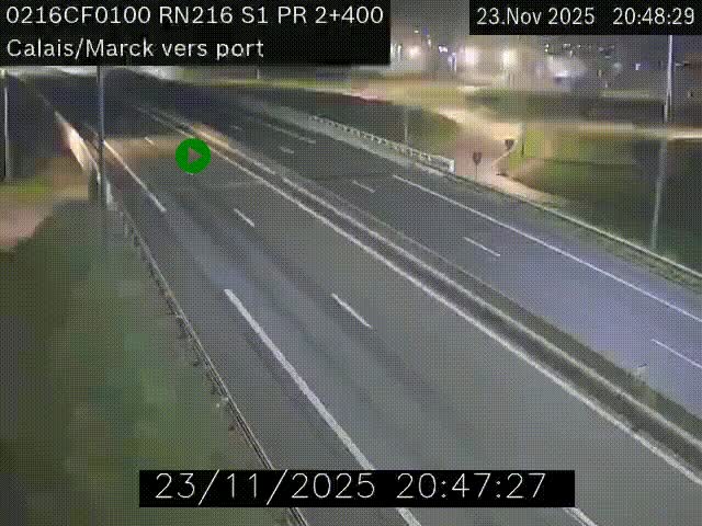 <h2>Webcam à Calais sur A216 (N216) en direction du port (harbour) de Calais.</h2>