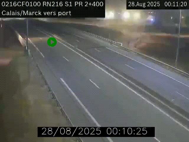 <h2>Webcam à Calais sur A216 (N216) en direction du port (harbour) de Calais.</h2>