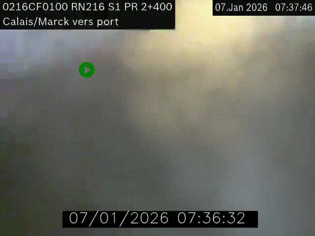 <h2>Webcam à Calais sur A216 (N216) en direction du port (harbour) de Calais.</h2>