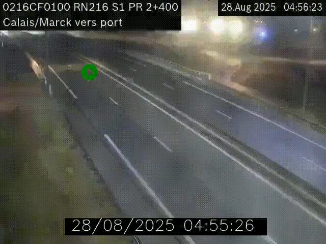 <h2>Webcam à Calais sur A216 (N216) en direction du port (harbour) de Calais.</h2>