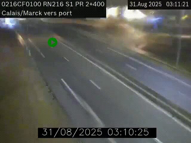 <h2>Webcam à Calais sur A216 (N216) en direction du port (harbour) de Calais.</h2>