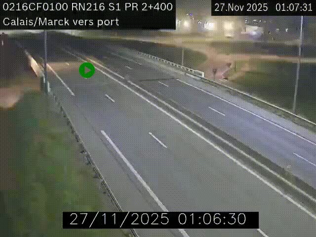 <h2>Webcam à Calais sur A216 (N216) en direction du port (harbour) de Calais.</h2>