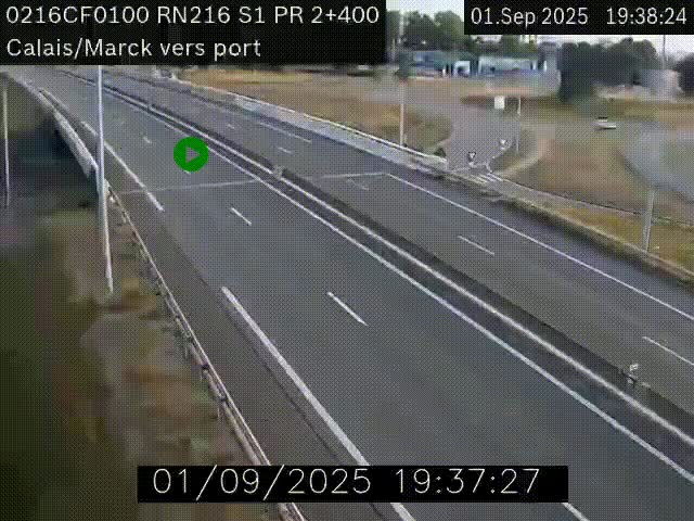 <h2>Webcam à Calais sur A216 (N216) en direction du port (harbour) de Calais.</h2>