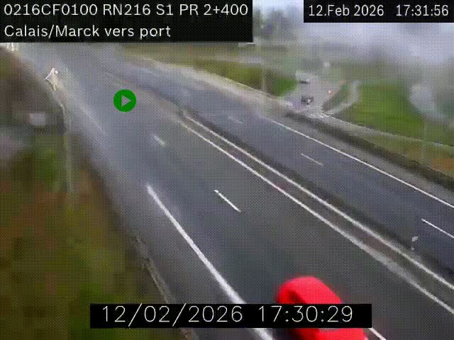 <h2>Webcam à Calais sur A216 (N216) en direction du port (harbour) de Calais.</h2>