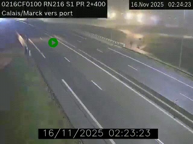 <h2>Webcam à Calais sur A216 (N216) en direction du port (harbour) de Calais.</h2>