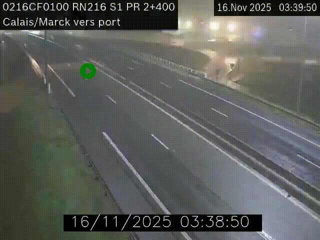 <h2>Webcam à Calais sur A216 (N216) en direction du port (harbour) de Calais.</h2>