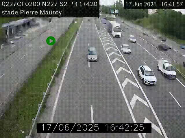 Webcam à hauteur du Stade Pierre Mauroy à Villeneuve d'Ascq sur la N227. Vue orientée vers Mons-en-Baroeul.