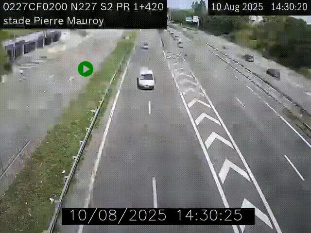 Webcam à hauteur du Stade Pierre Mauroy à Villeneuve d'Ascq sur la N227. Vue orientée vers Mons-en-Baroeul