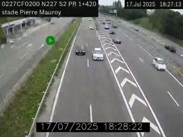 Webcam à hauteur du Stade Pierre Mauroy à Villeneuve d'Ascq sur la N227. Vue orientée vers Mons-en-Baroeul