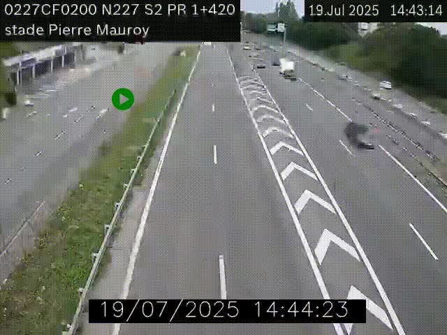 Webcam à hauteur du Stade Pierre Mauroy à Villeneuve d'Ascq sur la N227. Vue orientée vers Mons-en-Baroeul