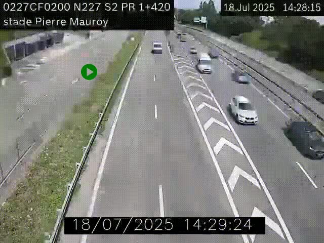 Webcam à hauteur du Stade Pierre Mauroy à Villeneuve d'Ascq sur la N227. Vue orientée vers Mons-en-Baroeul