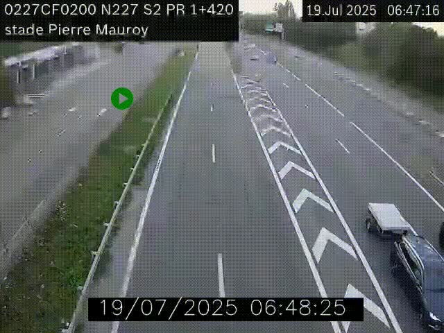 Webcam à hauteur du Stade Pierre Mauroy à Villeneuve d'Ascq sur la N227. Vue orientée vers Mons-en-Baroeul