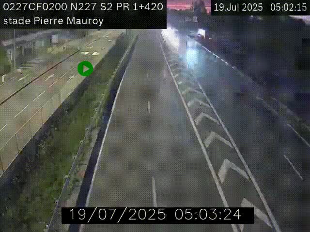 Webcam à hauteur du Stade Pierre Mauroy à Villeneuve d'Ascq sur la N227. Vue orientée vers Mons-en-Baroeul