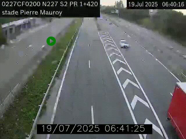 Webcam à hauteur du Stade Pierre Mauroy à Villeneuve d'Ascq sur la N227. Vue orientée vers Mons-en-Baroeul