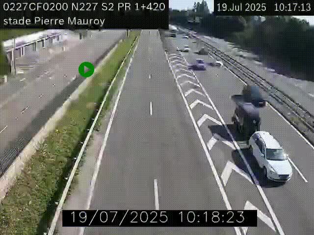 Webcam à hauteur du Stade Pierre Mauroy à Villeneuve d'Ascq sur la N227. Vue orientée vers Mons-en-Baroeul