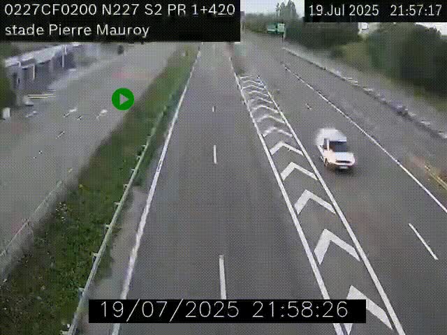 Webcam à hauteur du Stade Pierre Mauroy à Villeneuve d'Ascq sur la N227. Vue orientée vers Mons-en-Baroeul