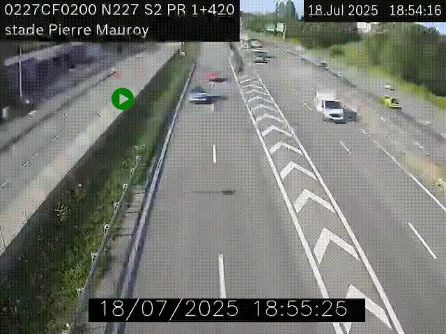 Webcam à hauteur du Stade Pierre Mauroy à Villeneuve d'Ascq sur la N227. Vue orientée vers Mons-en-Baroeul