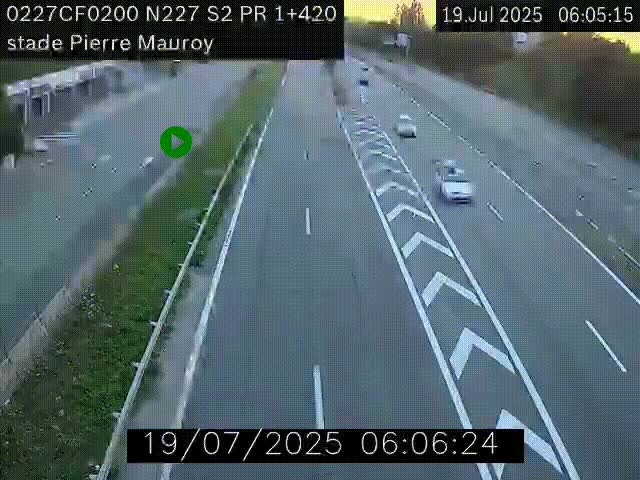 Webcam à hauteur du Stade Pierre Mauroy à Villeneuve d'Ascq sur la N227. Vue orientée vers Mons-en-Baroeul