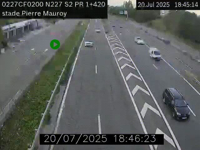 Webcam à hauteur du Stade Pierre Mauroy à Villeneuve d'Ascq sur la N227. Vue orientée vers Mons-en-Baroeul