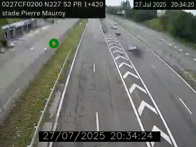 Webcam à hauteur du Stade Pierre Mauroy à Villeneuve d'Ascq sur la N227. Vue orientée vers Mons-en-Baroeul