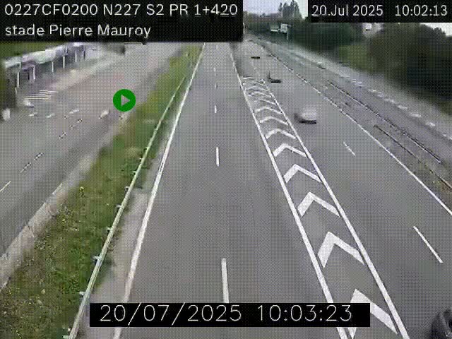 Webcam à hauteur du Stade Pierre Mauroy à Villeneuve d'Ascq sur la N227. Vue orientée vers Mons-en-Baroeul