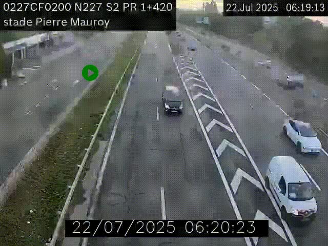 Webcam à hauteur du Stade Pierre Mauroy à Villeneuve d'Ascq sur la N227. Vue orientée vers Mons-en-Baroeul